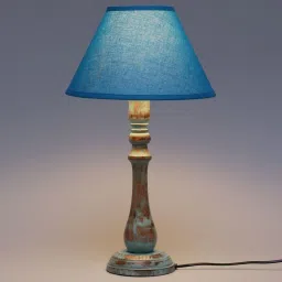 Ciel White Fabric Shade Table Lamp With Blue Base - By Sapphire image 3