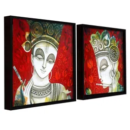 art street White Canvas Framed Wildlife Art Print Set of 2 image 4