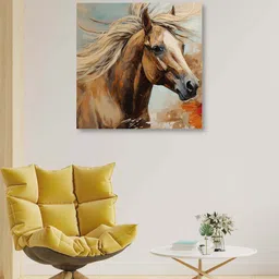 olive tree Horse Canvas Pine Wood 24x24 Art Print image 1