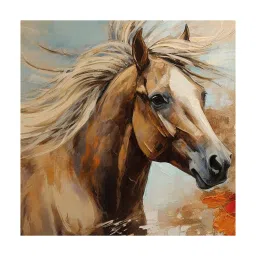 olive tree Horse Canvas Pine Wood 24x24 Art Print image 3