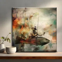 olive tree Fisherman Canvas Pine Wood 24x24 Art Print image 2