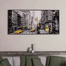 art street Black Engineered Wood Art Print image 1