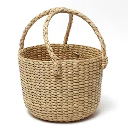 habereindia Beige Natural Fibre Hamper Fruit Basket image 4