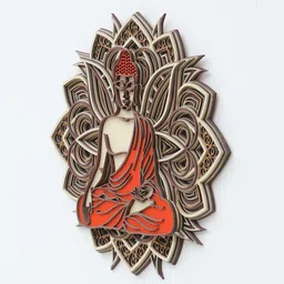 shribalajiarts Laser Cut Design MDF Shri Budha Swami Wall Frame Art image 5