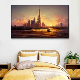 dekorstation Dubai Skyline Multicolour Canvas Art Print image 1