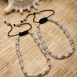 Sanjog Silver-Plated Pearls Anklet-image-58