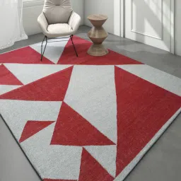 jaipur rugs Red Geometrical Wool 5'3 ft X 7'6 ft Rectangle Flat Weaves-picture-15