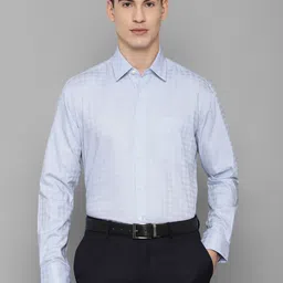 Luxure by Louis Philippe Men Blue Checked Formal Shirt-picture-11