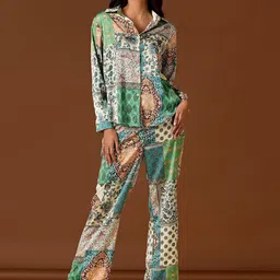Unityshop Abstract Printed Shirt With Trousers Co-Ords image 1