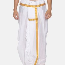 Sethukrishna Men White Readymade Cotton Dhoti-picture-30