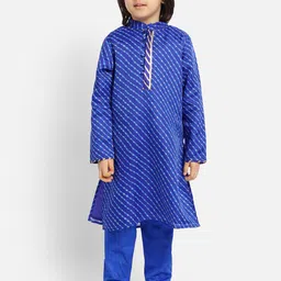 PICCOLO Boys Leheriya Printed Gotta Patti Straight Kurta with Pyjamas-picture-10