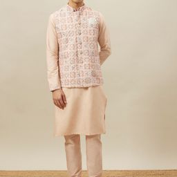 diwas by manyavar Manyavar Manadrin Collar Kurta With Churidar & Nehru Jacket-picture-1