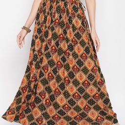 Clora Creation Floral Printed Flared Maxi Skirt-picture-44