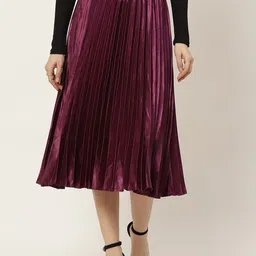 Slenor Woven Flared Midi Skirt image 1