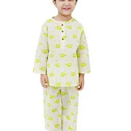 BAESD Kids Graphic Printed Pure Cotton Kurti with Pyjamas image 1