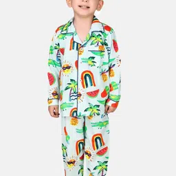 Hippodrome Kids Beach Theme Printed Cotton Full Sleeves Night Suit-picture-51