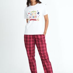 mackly Women White & Pink Printed Pure Cotton Night suit-picture-47