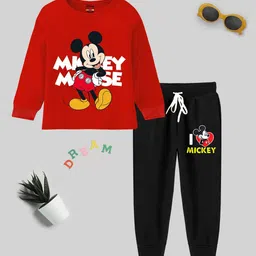 KUCHIPOO Boys Mickey Mouse Printed Night Suit image 1
