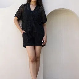 SANSKRUTIHOMES Self Design Shirt Collar Night suit image 1