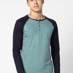Ajile by Pantaloons Men Green & Blue Colourblocked Night Suit-picture-33