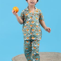 Polka Tots Boys Conversational Printed Night suit-picture-23