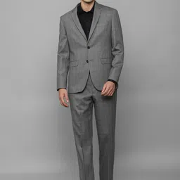 Luxure by Louis Philippe Checked Slim-Fit Single Breasted 2-Piece Formal Suits-picture-0