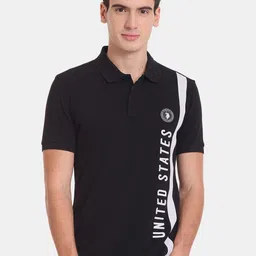 U.S. Polo Assn. Men Typography Printed Polo Collar Pure Cotton T-shirt-picture-29