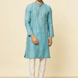 Manyavar Geometric Printed Kurta with Pyjamas-picture-14