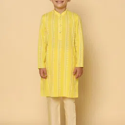 KISAH Boys Printed Regular Kurta With Pyjamas-picture-7