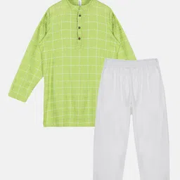 KiddoPanti Boys Checked Kurta with Pyjamas-picture-38