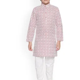 BAESD Boys Abstract Printed Mandarin Collar Kurta With Pyjamas-picture-30