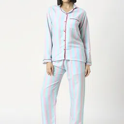Pyjama Party Women Striped Night suit-image-38