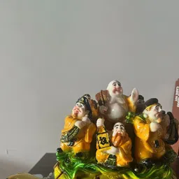 ECLAT FURNISH Yellow & Green Vastu Remedy Resin Tortoise With Seven Brother Showpiece-image-7