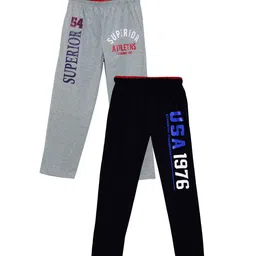 Fashionable Boys Pack Of 2 Printed Relaxed-Fit Pure Cotton Track Pants-picture-47