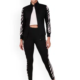 BENZOS Women Printed Mock Collar Tracksuit-picture-6