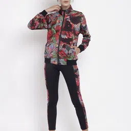CHKOKKO Women Printed Zipper Full Sleeves Tracksuits Set-picture-10