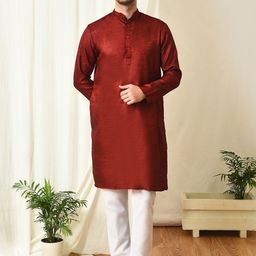 Hangup Maroon Regular Kurta With Pyjamas-picture-48