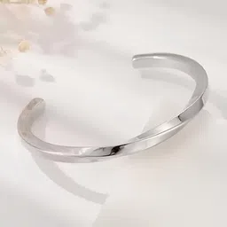 KARISHMA KREATIONS Unisex Silver-Plated Stainless Steel Kada Bracelet-picture-19