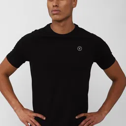 Van Heusen Flex Men Black Solid Slim Fit Sports T-shirt-picture-25