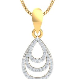 KUBERBOX Pretty Pear 18KT Gold Diamond-Studded Pendant-0.99gm-image-92