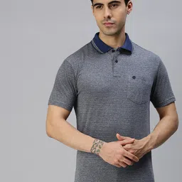 ONN Men Blue & dark slate Polo Collar T-shirt image 3