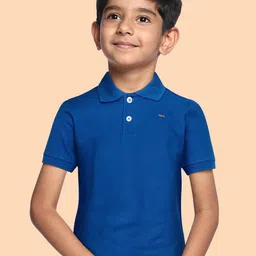 THANGAMAGAN Boys Blue Polo Collar T-shirt-picture-20