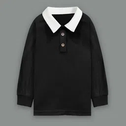 a.t.u.n. A T U N Boys Black Polo Collar Cotton T-shirt-picture-19