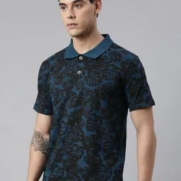 Kryptic Tropical Printed Polo Collar Pure Cotton T-shirt-picture-38