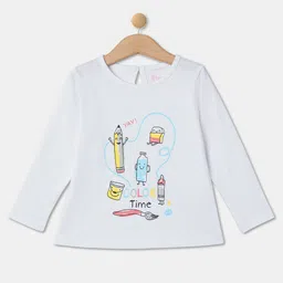 R&B Girls Graphic Printed Round Neck Cotton Top-picture-13