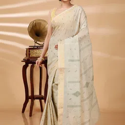 DipDiya Ethnic Motifs Woven Design Pure Cotton Taant Saree-picture-12