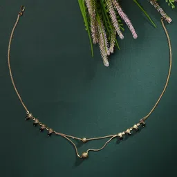 AanyaCentric Gold Plated Artificial Stones & Beads Short Mangalsutra Set With Earrings-picture-25