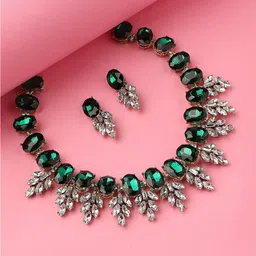 DressBerry Gold-Plated Stone Studded Jewellery Set-picture-27