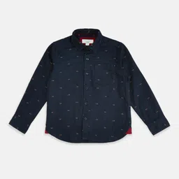 Pantaloons Junior Boys Navy Blue Printed Party Shirt-picture-25