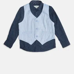 Pantaloons Junior Boys Navy Blue Printed Party Shirt-picture-27